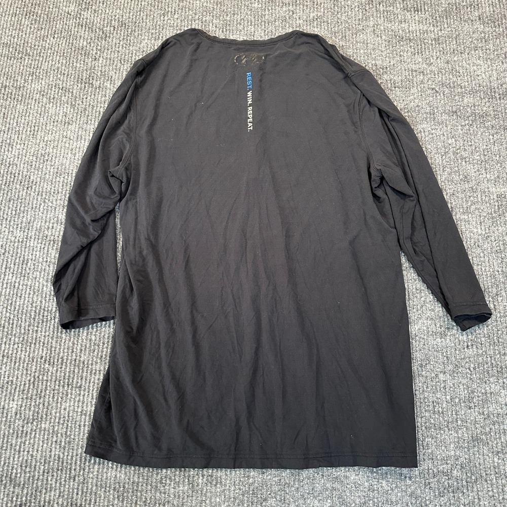 Under Armour Athlete Recovery Sleepwear Henley Mens Large Black 3/4 Sleeve Shirt - Picture 2 of 8